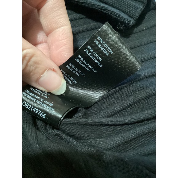 Free People Black Tilly Ribbed Button Up Long Sleeve Top M - Picture 7 of 8